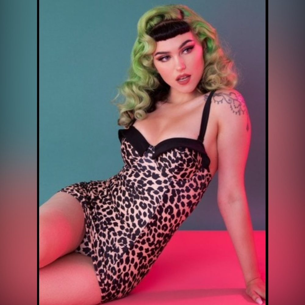 Collectif X Playful Promises Leopard Skirted Vintage Inspired Swimsuit